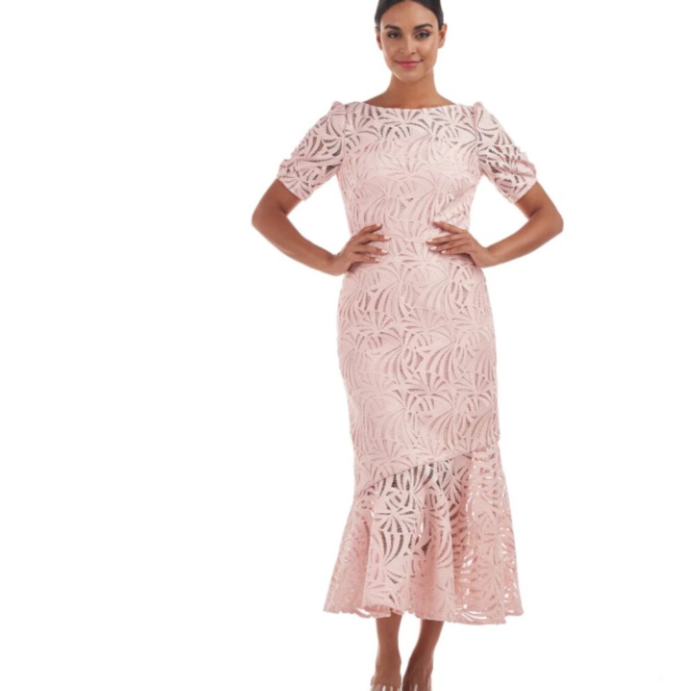 Kay Unger Zoey Lace Tea Length Dress